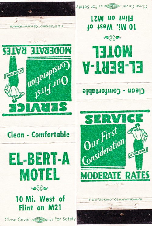 El-Bert-A Motel & Coffee Shop - Old Matchbook